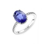 PANDORA Timeless, anello a forma di cerchio in argento Sterling con cristallo blu principessa e zirconia cubica trasparente, 48