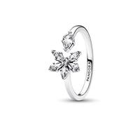 PANDORA Timeless Anello aperto Herbarium Cluster, in argento Sterling con zirconia cubica trasparente, 56