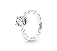PANDORA Timeless Anello con solitario brillante in argento Sterling con zirconia cubica trasparente, 54