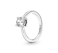 PANDORA Timeless Anello con solitario brillante in argento Sterling con zirconia cubica trasparente, 52