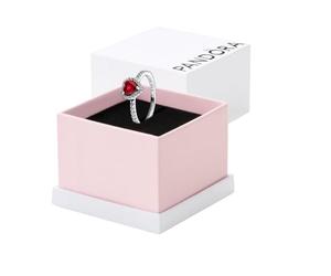 Pandora Timeless - Anello cuore in argento sterling, con cristallo rosso ciliegia (jubilee red) e pietre di zirconia cubica incolori