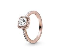 PANDORA Timeless Anello Elegance placcato in oro rosa 14 k con zirconi cubici trasparenti, 56