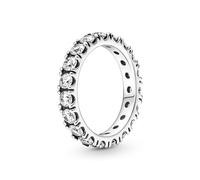 PANDORA Timeless Anello con solitario brillante in argento Sterling con zirconia cubica trasparente, 56