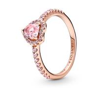 PANDORA Timeless Anello Heart placcato in oro rosa 14 k con cristallo rosa orchidea e zirconi cubici rosa fairy tale, 58