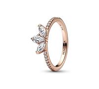 PANDORA Timeless Anello Herbarium Cluster placcato in oro rosa 14 k con zirconi cubici trasparenti, 50