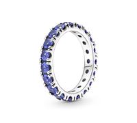 PANDORA Timeless Anello in argento Sterling con cristallo blu principessa, 48