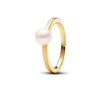 PANDORA Timeless - Anello perla d’acqua dolce coltivata trattata bianca, placcato in oro 14k