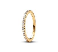 PANDORA Timeless Anello placcato in oro 14k con zirconia cubica trasparente, 48