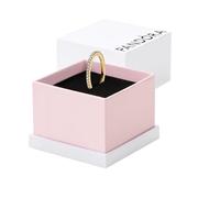 PANDORA Anello 162999C01 Banda lucida placcato in oro 14k con zirconia cubica trasparente 54
