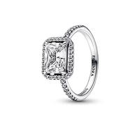 PANDORA Timeless, anello rettangolare a forma di cerchio scintillante in argento Sterling con zirconia cubica trasparente, 60