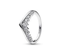 PANDORA Timeless Anello Wish con pavé fluttuante, in argento Sterling con zirconia cubica trasparente, 58