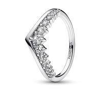 PANDORA Timeless Anello Wish con pavé fluttuante, in argento Sterling con zirconia cubica trasparente, 50