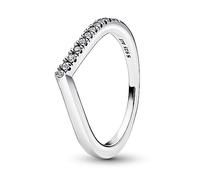 PANDORA Timeless Anello Wish per metà brillante in argento Sterling con zirconia cubica trasparente, 48