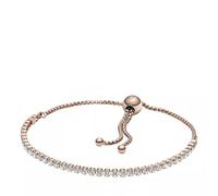 PANDORA Timeless Bracciale da tennis con chiusura scorrevole brillante placcato in oro rosa 14 k con zirconia cubica trasparente, 2