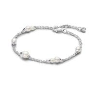 PANDORA Timeless Bracciale in argento Sterling con perla coltivata d'acqua dolce trattata bianca e zirconia cubica trasparente, 20