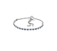 PANDORA Timeless Bracciale in argento Sterling rodiato con cristallo blu chiaro di luna e zirconia cubica trasparente, 1