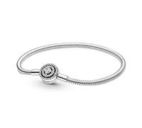PANDORA Timeless Bracciale in maglia snake in argento Sterling con zirconia cubica trasparente, 23
