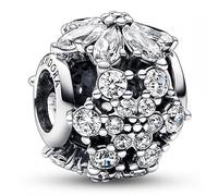 PANDORA Timeless Ciondolo in argento Sterling Herbarium Cluster con zirconia cubica trasparente, Ciondolo Rotondo