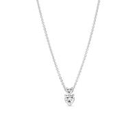 PANDORA Timeless Collier con doppio cuore in argento Sterling con zirconi cubici trasparenti, Collana