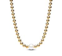 PANDORA Timeless Bracciale Beaded in argento Sterling con perla coltivata d'acqua dolce trattata bianca e zirconia cubica trasparente, 20