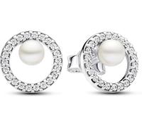 Pandora Timeless - Gioielli in argento sterling con perle coltivate d’acqua dolce trattate bianche e pietre di zirconia cubica incolori
