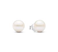 PANDORA Timeless Orecchini a bottone in argento Sterling con perla coltivata d'acqua dolce trattata bianca da 7 mm, Orecchini A Bottone (7Mm)