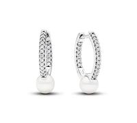 Pandora Orecchini a cerchio 293171C01 Timeless argento sterling perla coltivata e zirconia cubica