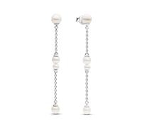 PANDORA Timeless Orecchini pendenti in argento Sterling con perla coltivata d'acqua dolce trattata bianca, Orecchini Pendenti