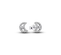 Pandora Timeless 294257C01 - Orecchini a lobo a forma di luna scintillante in argento sterling con zirconi