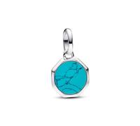 Pandora Turchese 793388C01 - Ciondolo a forma di medaglia, colore: Blu, misura unica, Argento sterling, Turchese sintetica