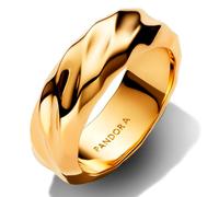 Pandora 163886C00 - Anello largo da donna, ondulato, colore: oro 163886C0, 56/17,8, Argento sterling, Nessuna pietra preziosa