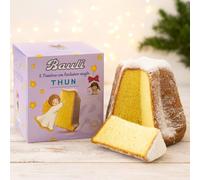 Pandoro Classico 700g con Angelo Decorativo in Ceramica - Soffice Dolce Natalizio Tradizionale Italiano, Confezione Elegante Regalo per Natale e Feste Compatibile Thun