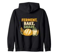 Pane e lievito Madre con Ferment. Bake. Share. e spighe Felpa con Cappuccio