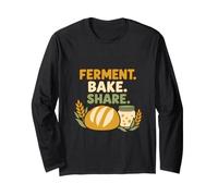 Pane e lievito Madre con Ferment. Bake. Share. e spighe Maglia a Manica
