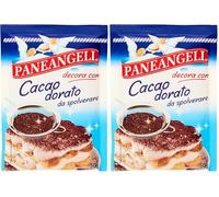 Paneangeli Cacao Dorato da Spolverare, Miscela Base Cacao per Spolvero con Glitter Dorati, Ideale per Decorare Dolci Donando un Effetto Dorato, Vegano, Formato Busta da 50 g (Confezione da 2)