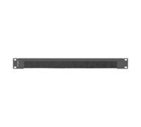 Panel pasacables Lanberg AK-1103-B con cepillo Metal Negro 1U 19"