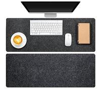Panelee 2 Tappetini da Scrivania in Feltro 80 x 30 cm Proteggi Sottomano Antiscivolo Grande Tappeto Protettivo Minimalista Desk Pad per Computer Tastiera Mouse Laptop Gaming Ufficio, Grigio Scuro