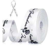 Panelee Nastro di Lutto per l'Auto-Progettazione Nastro di Lutto con Testo per Confezionare Doni Funebri Cornice per Foto in Imballaggio Corona Funebre 20mm x 9m (Bianco)