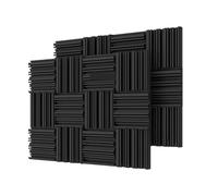 Paneles acústicos 24Pcs Studio Acoustic Foam Sound Absorbing Noise Insulation Proofing Treatment Panels 2" x 10"(24Black)