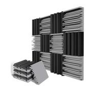 Paneles acústicos 24Pcs Studio Acoustic Foam Sound Absorbing Noise Insulation Proofing Treatment Panels 25x25x5cm(12Black12Grey)