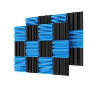 Paneles acústicos 24Pcs Studio Acoustic Foam Sound Absorbing Noise Insulation Proofing Treatment Panels 2" x 10"(12Black12Blue)