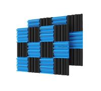 Paneles acústicos 24Pcs Studio Acoustic Foam Sound Absorbing Noise Insulation Proofing Treatment Panels 25x25x5cm(12Black12Blue)