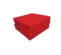 Paneles acústicos 24PCS Studio Acoustic Foam Sponge Sound Proof Noise Insulation High Density Soundproofing Wall Panels 30x30x2.5cm(Red,Normal Density)