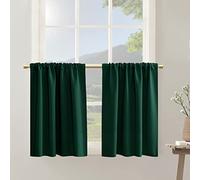 PANELSBURG Tende verdi smeraldo per finestra della cucina, lunghezza 91,4 cm, colore verde cacciatore, corte, oscuranti, per la privacy, per camera da letto, cameretta, piccole finestre, 66 x 91 cm
