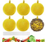 panemy Trappola per Mosche dei Frutti, Attrape Moscherini Cucina per Interni ed Esterni, Trappola Moscerini, con Strisce Adesive, Acchiappamosche per Fattoria, Cucina e Soggiorno (Rotondo-Giallo)