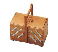 Panetta Casalinghi - Cestino in Legno per Cucito, a 3 Livelli, Colore Noce e Naturale, 24 x 20 x 29 cm, Legno, Walnut/Natural, 24 x 20 x 29 cm