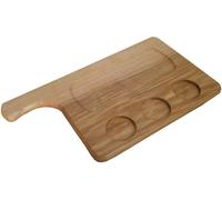 Panetta, tagliere in legno frassino cm 35x20 con 3 incavi portasalse