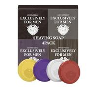 Panetto Di Sapone Da Barba,4 Pezzi Portatile con Schiuma Ricca per Rasatura | Sapone da Barba con Spuma Abbondante - Per Uomini, Fidanzato, Marito, Nonno, Baffi, Basette, Casa,