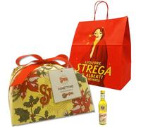 Panettone 2025 Farcito con Crema Pasticcera al liquore Strega 1 kg + Mignon Liquore di rinforzo Lievitazione Naturale in Busta regalo originale