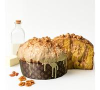 Panettone Artigianale al Latte e Burro di Bufala - Crema alla Nocciola di Giffoni Igp - Ricoperto di Nocciole Intere - Senza Uvetta e Canditi - Pasticceria La Torraca - 1,2 Kg - Cilento - Campania